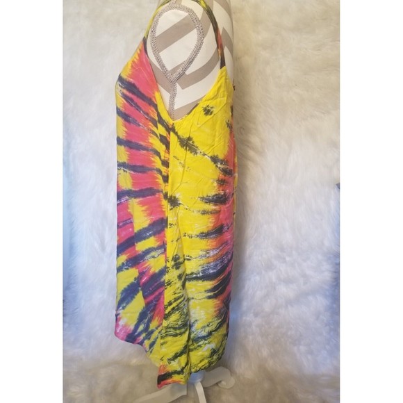 OK Mike Tank Dress Tie Dye One Size 80s 90s Beach Cover Up - Picture 3 of 7